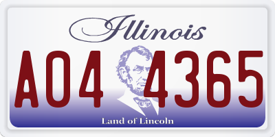 IL license plate A044365