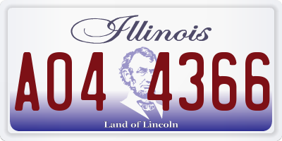 IL license plate A044366
