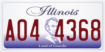 IL license plate A044368