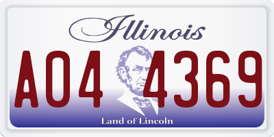 IL license plate A044369