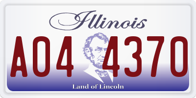 IL license plate A044370