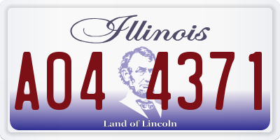 IL license plate A044371