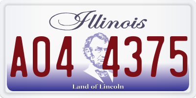 IL license plate A044375