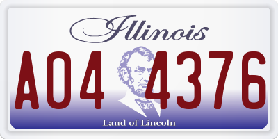 IL license plate A044376