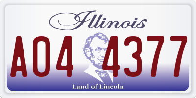 IL license plate A044377