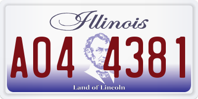 IL license plate A044381