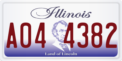 IL license plate A044382