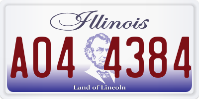 IL license plate A044384