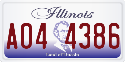 IL license plate A044386