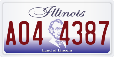 IL license plate A044387
