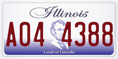 IL license plate A044388