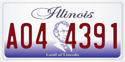 IL license plate A044391