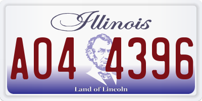 IL license plate A044396
