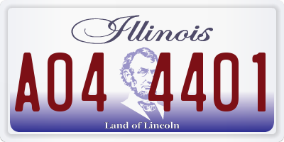 IL license plate A044401