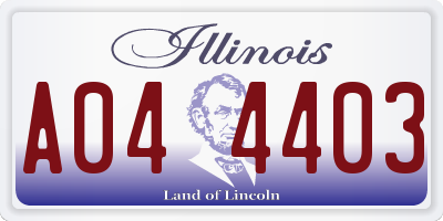 IL license plate A044403
