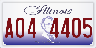 IL license plate A044405