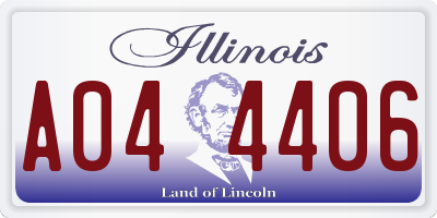 IL license plate A044406