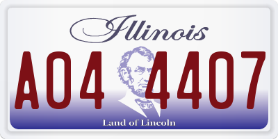 IL license plate A044407