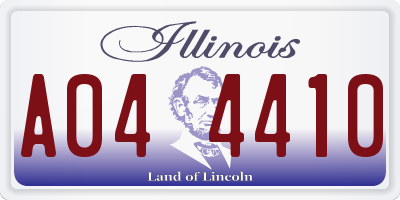 IL license plate A044410
