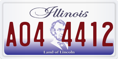 IL license plate A044412