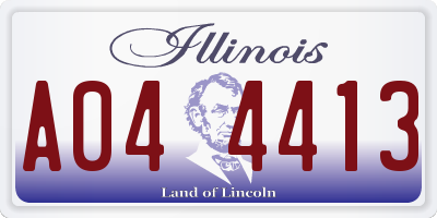 IL license plate A044413