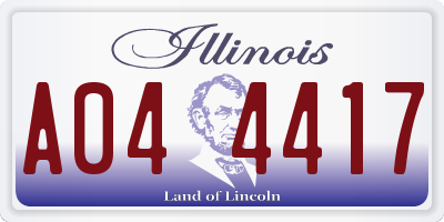 IL license plate A044417