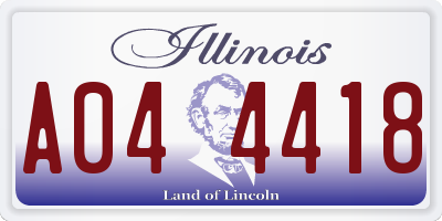 IL license plate A044418