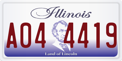 IL license plate A044419