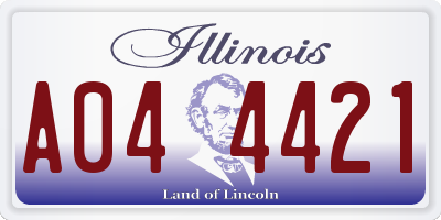 IL license plate A044421