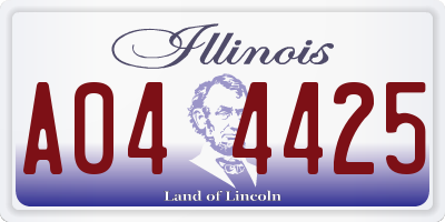 IL license plate A044425