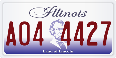 IL license plate A044427