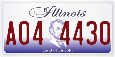 IL license plate A044430