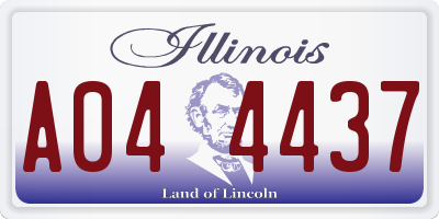 IL license plate A044437