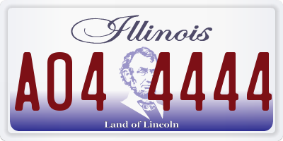 IL license plate A044444