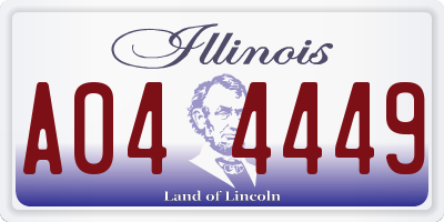 IL license plate A044449