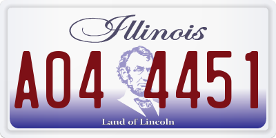 IL license plate A044451