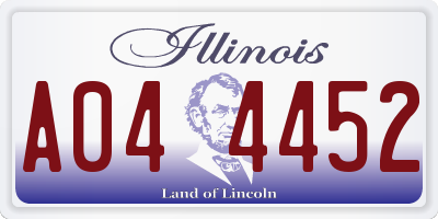 IL license plate A044452