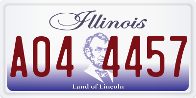 IL license plate A044457