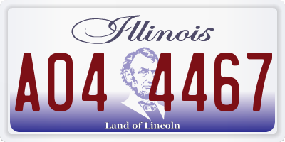 IL license plate A044467