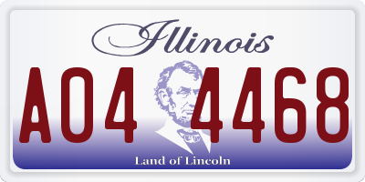 IL license plate A044468
