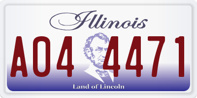 IL license plate A044471