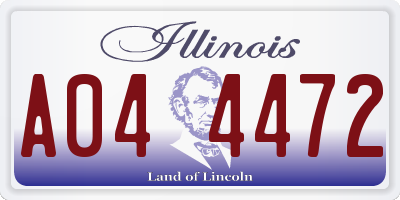 IL license plate A044472
