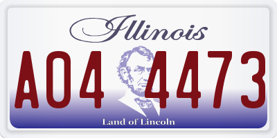 IL license plate A044473