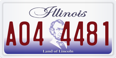 IL license plate A044481