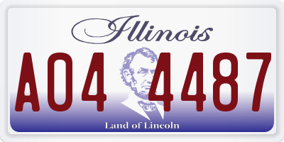 IL license plate A044487
