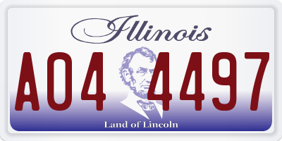 IL license plate A044497