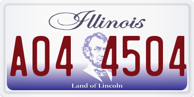 IL license plate A044504