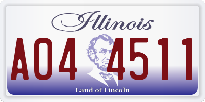 IL license plate A044511