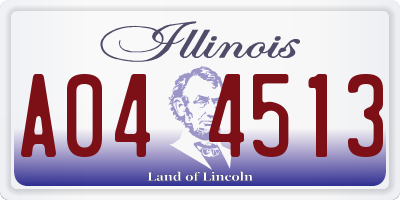 IL license plate A044513