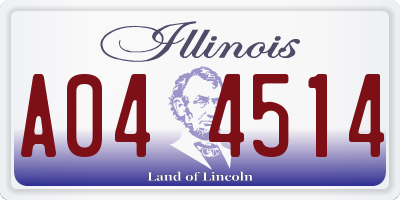 IL license plate A044514